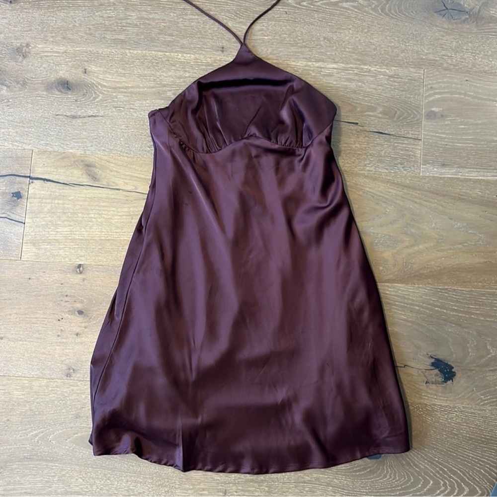 Satin halter dress